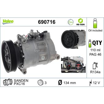 Compresseur, climatisation VALEO OEM 36011354