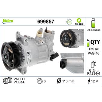 Compresseur, climatisation VALEO 699857 pour MINI MINI 1.0 TSI - 110cv