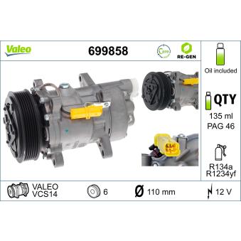Compresseur, climatisation VALEO OEM 6453LA