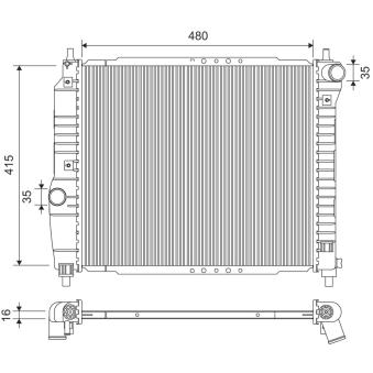 Radiateur, refroidissement du moteur VALEO 735157 pour DAEWOO KALOS 1.2 - 72cv