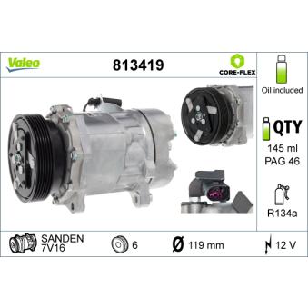 Compresseur, climatisation VALEO 813419 pour VOLKSWAGEN MULTIVAN 2.0 TSI 4motion - 204cv