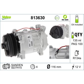 Compresseur, climatisation VALEO 813630 pour BMW Série 5 2.2 - 110cv