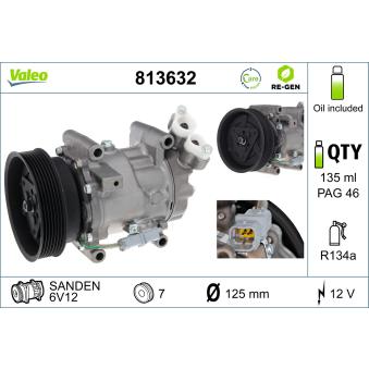 Compresseur, climatisation VALEO 813632 pour PORSCHE 911 1.5 DCI - 110cv