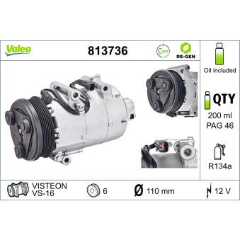 Compresseur, climatisation VALEO OEM 3M5H19D629SB