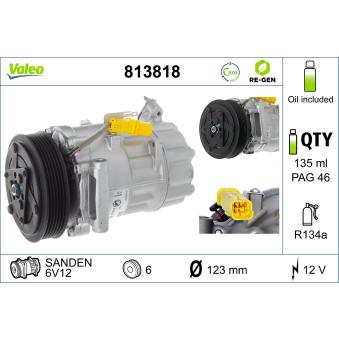 Compresseur, climatisation VALEO OEM 6453XQ