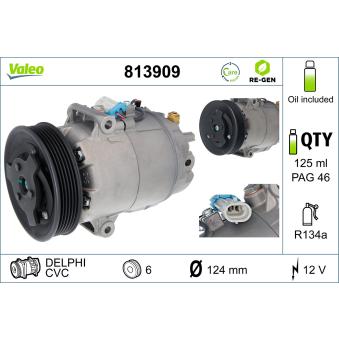 Compresseur, climatisation VALEO 813909 pour OPEL MERIVA 1.4 - 100cv