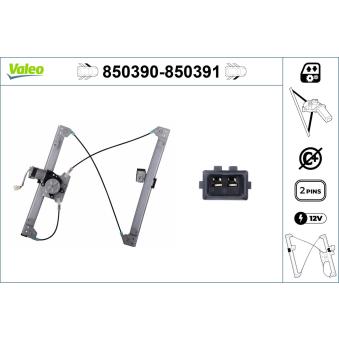 Lève-vitre VALEO 850390 pour DODGE RAM 2500 1.4 - 60cv