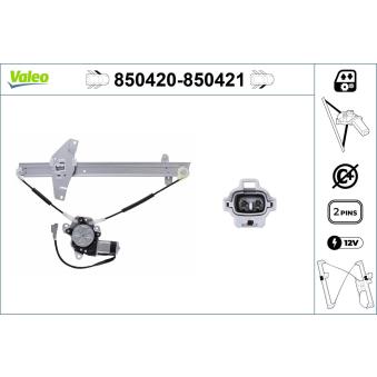 Lève-vitre VALEO 850420 pour TOYOTA COROLLA 1.3 12V - 72cv