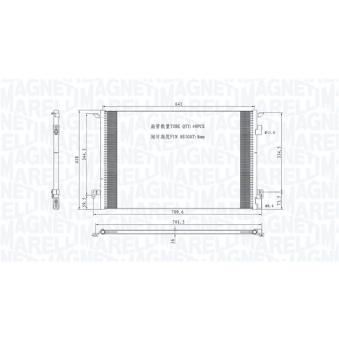 Condenseur, climatisation MAGNETI MARELLI 350203892000 pour OPEL VECTRA 1.9 CDTI - 150cv