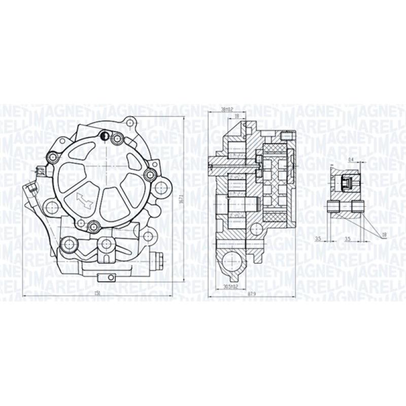 Pompe à vide, freinage MAGNETI MARELLI 351516000077 - Visuel 1