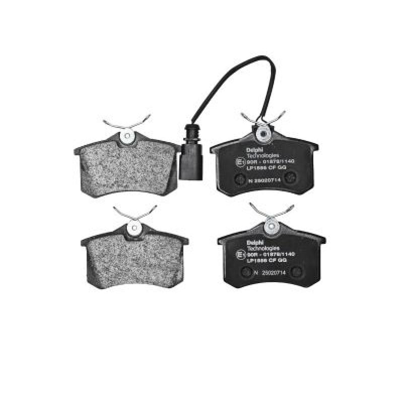 Jeu de 4 plaquettes de frein arrière DELPHI LP1556 - Visuel 1