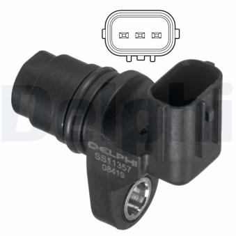 Capteur, position d'arbre à cames DELPHI SS11357 pour HONDA CR-V 2.4 i-VTEC - 166cv