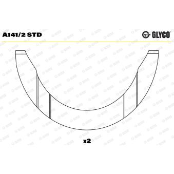 Rondelle d'écartement, vilebrequin GLYCO A141/2 STD Rondelle d'écartement, vilebrequin GLYCO A141/2 STD