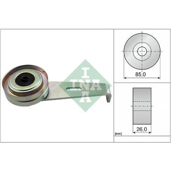Poulie-tendeur, courroie trapézoïdale à nervures INA OEM 9607451480