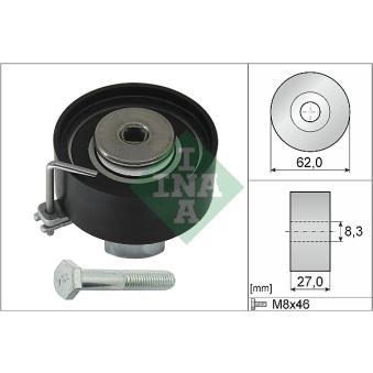 Poulie-tendeur, courroie crantée INA 531 0813 10 pour CITROEN NEMO 1.4 - 90cv