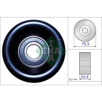 Poulie-tendeur, courroie trapézoïdale à nervures INA [531 0827 10]