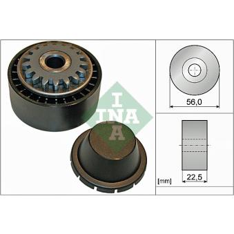 Poulie-tendeur, courroie trapézoïdale à nervures INA OEM 8200434732