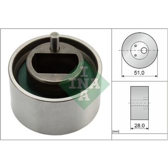 Poulie-tendeur, courroie crantée INA OEM 1281076G10