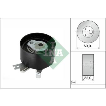 Poulie-tendeur, courroie crantée INA 531 0906 10 pour DACIA DUSTER 1.5 dCi 115 - 116cv