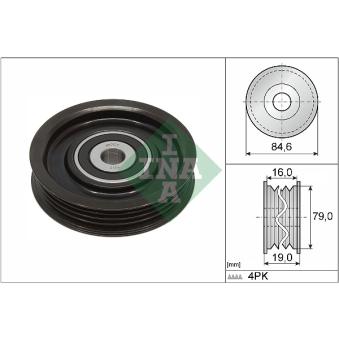 Poulie renvoi/transmission, courroie trapézoïdale à nervures INA OEM 11927VC800