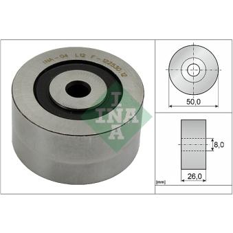 Poulie renvoi/transmission, courroie trapézoïdale à nervures INA 532 0143 10 pour CITROEN BERLINGO 2.0 HDI 4x4 - 90cv