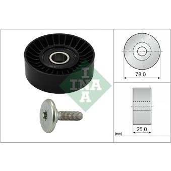 Poulie renvoi/transmission, courroie trapézoïdale à nervures INA OEM 9636640580