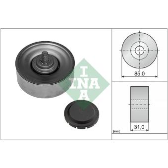 Poulie renvoi/transmission, courroie trapézoïdale à nervures INA 532 0569 10 pour BMW Série 5 525 d - 197cv