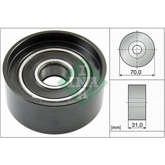 Poulie renvoi/transmission, courroie trapézoïdale à nervures INA [532 0588 10]