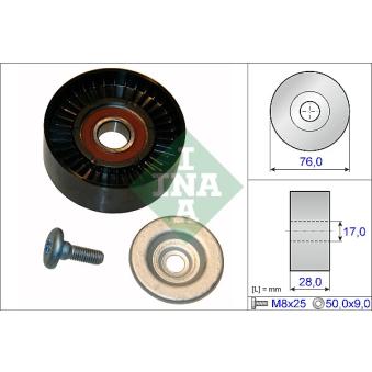Poulie renvoi/transmission, courroie trapézoïdale à nervures INA 532 0648 10 pour MERCEDES-BENZ CLASSE E E 200 Kompressor - 184cv