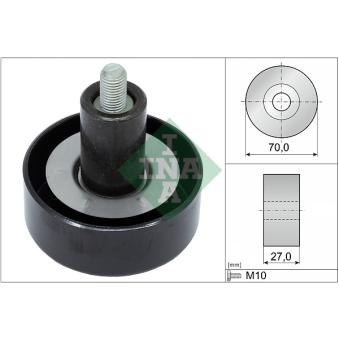 Poulie renvoi/transmission, courroie trapézoïdale à nervures INA 532 0657 10 pour KIA SORENTO 2.2 CRDi - 200cv