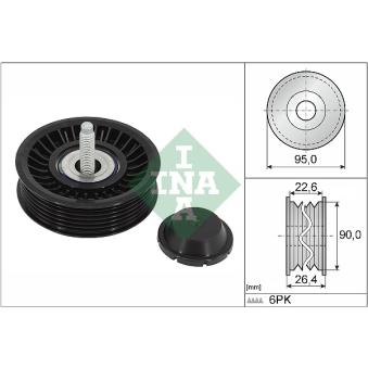 Poulie renvoi/transmission, courroie trapézoïdale à nervures INA 532 0891 10 pour JAGUAR E-PACE 2.0 AWD - 249cv