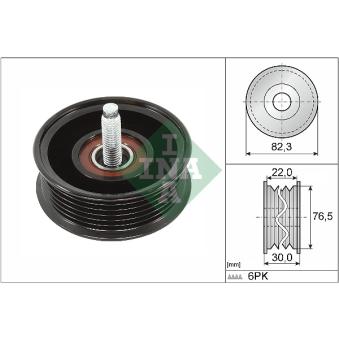 Poulie renvoi/transmission, courroie trapézoïdale à nervures INA 532 0922 10 pour JAGUAR E-PACE 2.0 AWD - 249cv