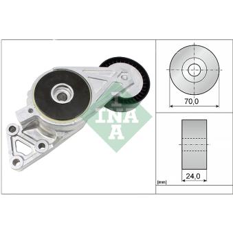 Tendeur, courroie trapézoïdale à nervures INA 533 0076 30 pour OPEL GRANDLAND X 1.8 T - 150cv