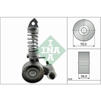 Tendeur, courroie trapézoïdale à nervures INA 533 0085 30 pour OPEL MERIVA 1.4 ECOTEC - 101cv