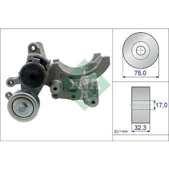 Tendeur, courroie trapézoïdale à nervures INA 534 0452 10 pour TOYOTA LAND CRUISER 3.0 D-4D - 204cv
