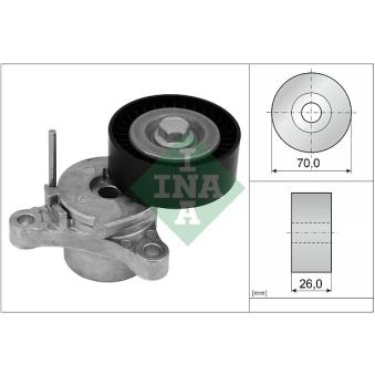 Tendeur de courroie, courroie trapézoïdale à nervures INA 534 0666 10 pour OPEL INSIGNIA 2.0 CDTI - 170cv