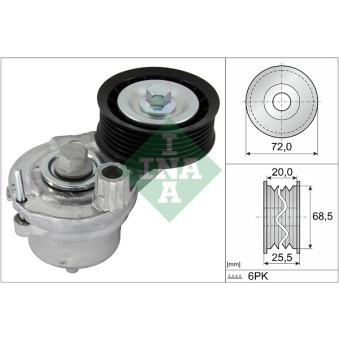 Tendeur de courroie, courroie trapézoïdale à nervures INA [534 0703 10]