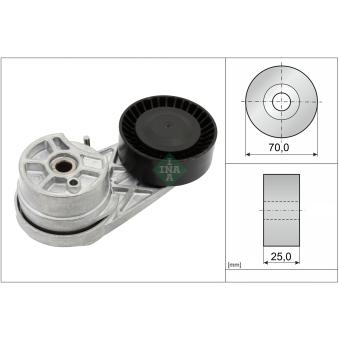 Tendeur de courroie, courroie trapézoïdale à nervures INA 534 0725 10 pour FORD S-MAX 2.0 EcoBlue 4x4 - 150cv