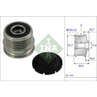 Poulie roue libre, alternateur INA OEM A1661550215 Poulie roue libre, alternateur INA OEM A1661550215