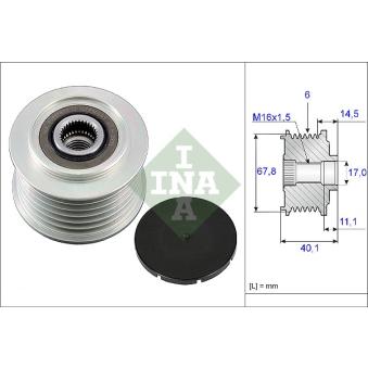 Poulie roue libre, alternateur INA OEM 074903026 Poulie roue libre, alternateur INA OEM 074903026
