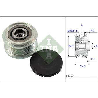 Poulie roue libre, alternateur INA [535 0059 10]