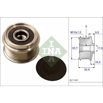 Poulie roue libre, alternateur INA OEM 03D903025E Poulie roue libre, alternateur INA OEM 03D903025E