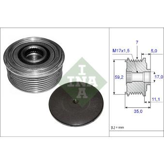Poulie roue libre, alternateur INA OEM 2C1T10300BA