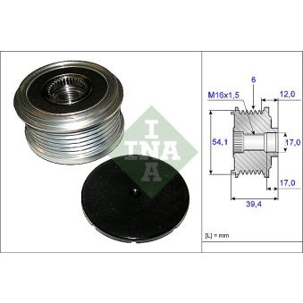 Poulie roue libre, alternateur INA [535 0090 10]