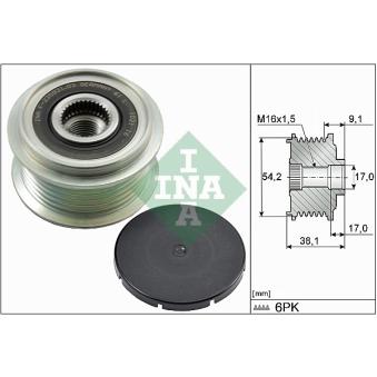 Poulie roue libre, alternateur INA OEM 2M5Z10346AB