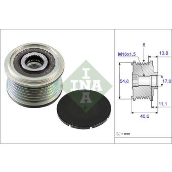 Poulie roue libre, alternateur INA [535 0102 10]