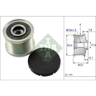 Poulie roue libre, alternateur INA 535 0119 10 pour MERCEDES-BENZ CLASSE E E 420 CDI - 314cv
