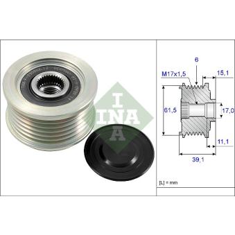 Poulie roue libre, alternateur INA OEM 46554408
