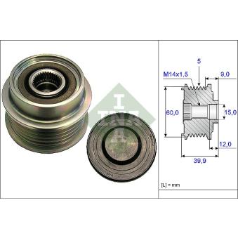 Poulie roue libre, alternateur INA OEM 2706033010