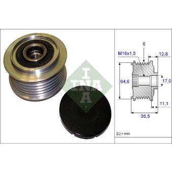 Poulie roue libre, alternateur INA OEM 06E903016T